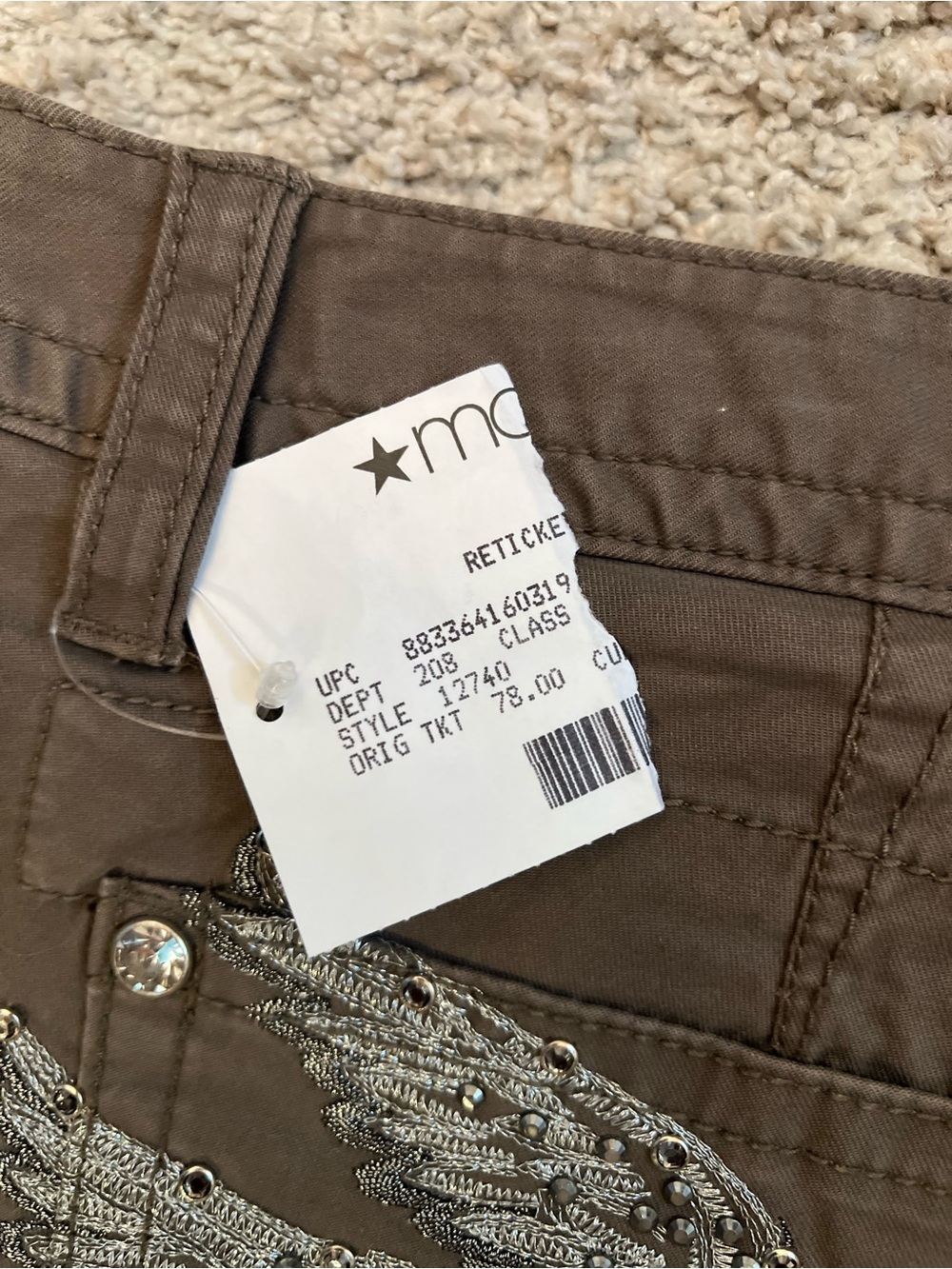 Miss Me Embellished Wing Pocket Shorts NWT Size 31 Western Y2K - Picture 13 of 14